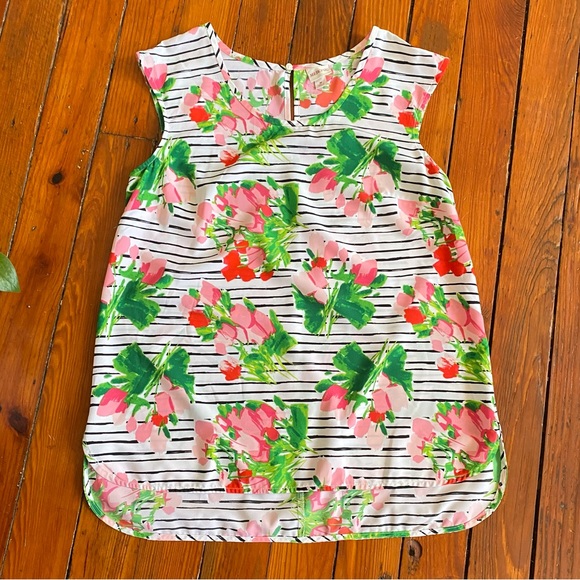 Floral Striped Blouse Tank Size Medium - Picture 4 of 11